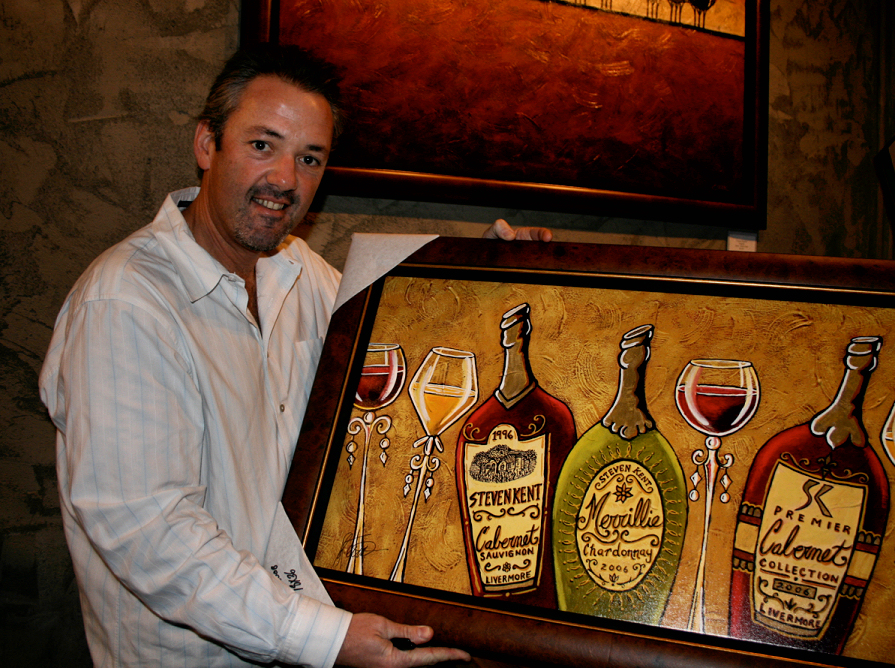 Steven Kent signing a limited edition giclee